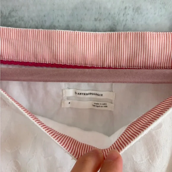 Anthropologie White Embroidered Crop Top Sz Small - Picture 8 of 12